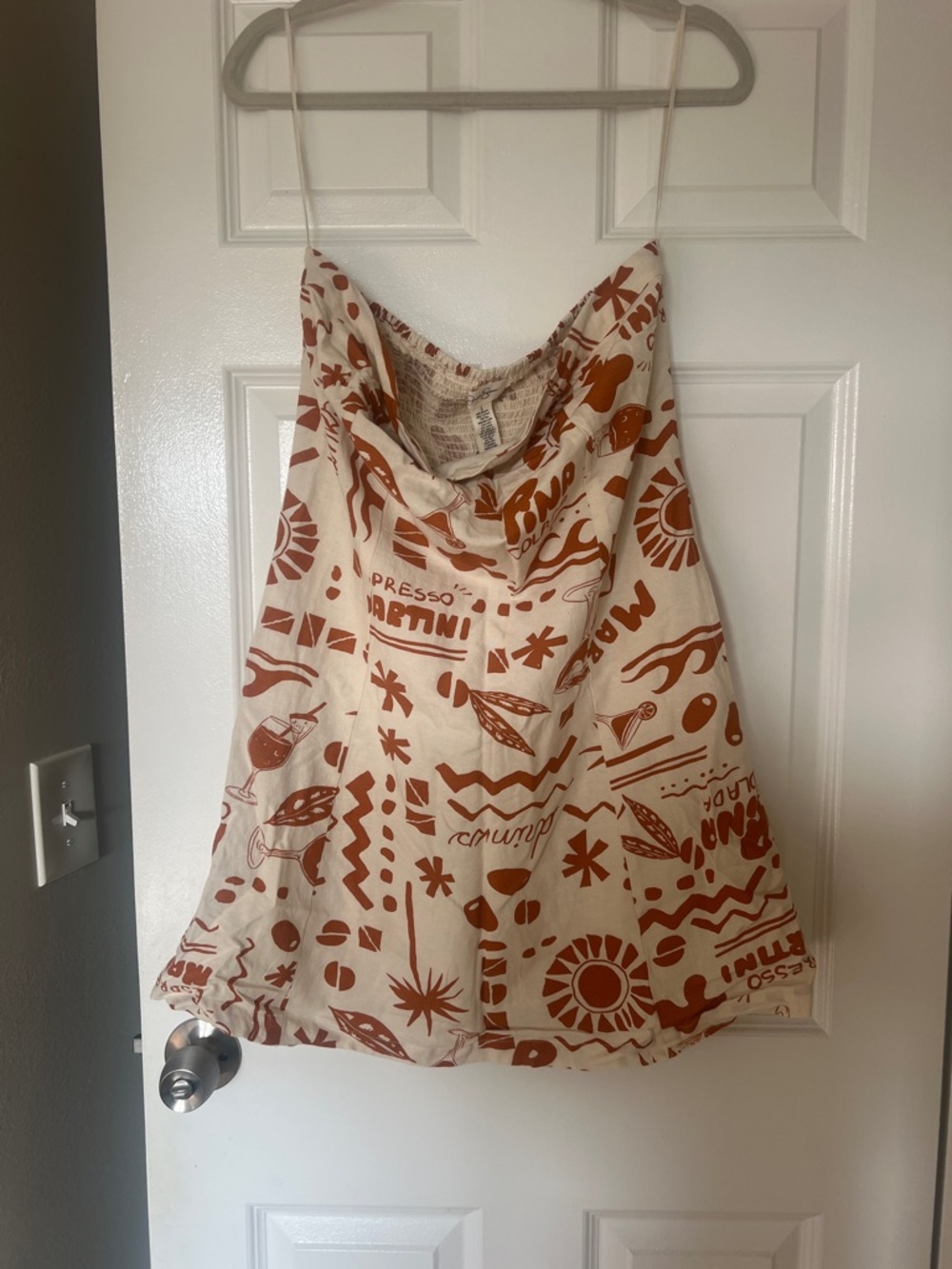 Printed Cream and Rust A-Line Women's Skirt